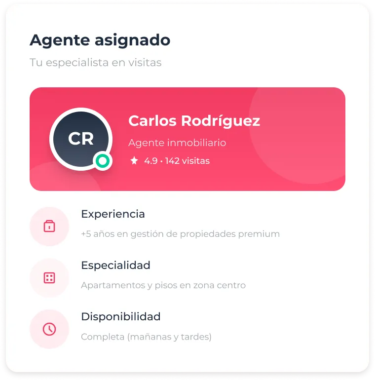 Asignación de tu agente inmobiliario