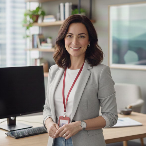 Mujer explicando las ventajas de tener un contrato de alquiler de vivienda con Wolo